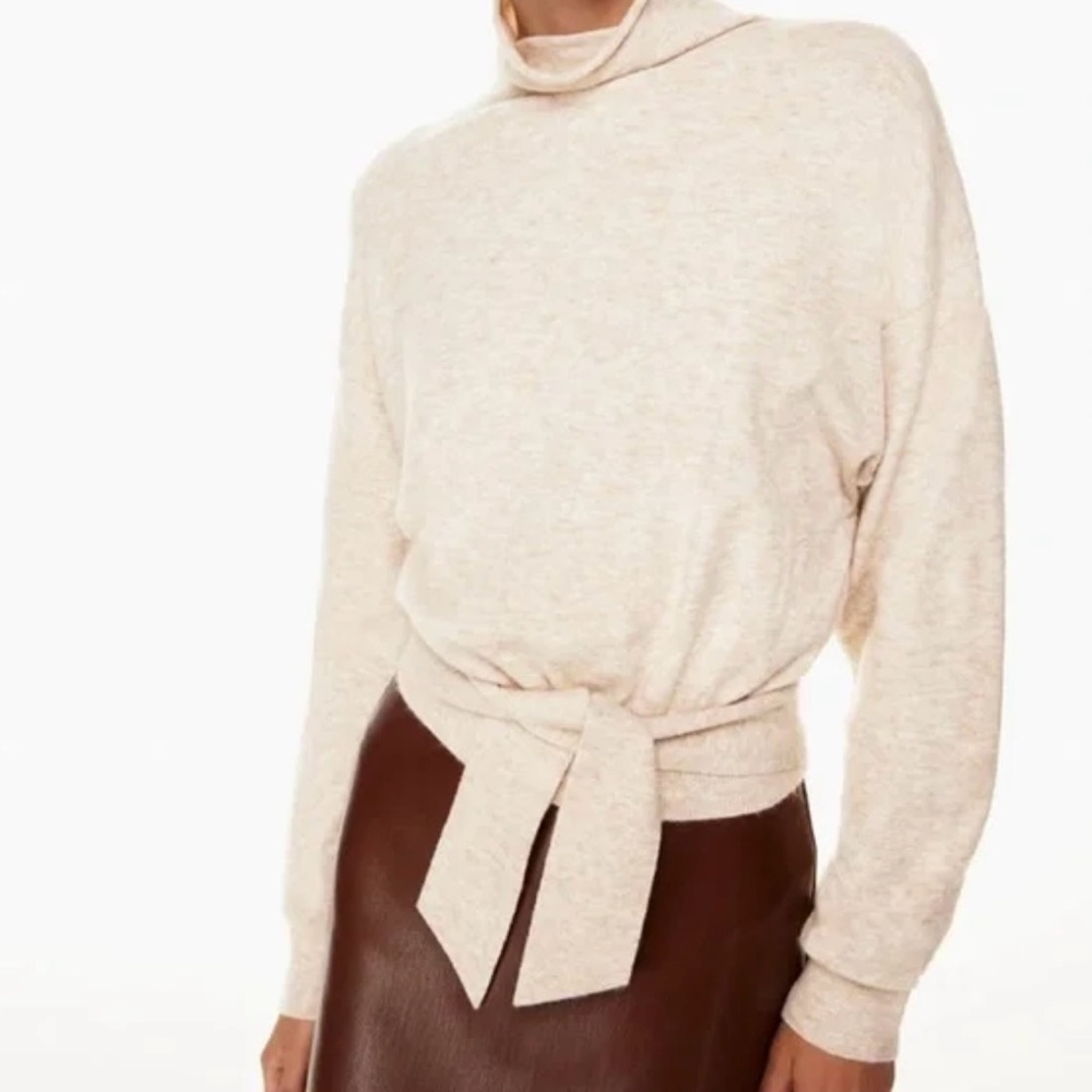 Cream Sweater with Tie Waist
